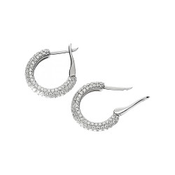 Λευκόχρυσα σκουλαρίκια κρίκοι Κ14 με ζιργκόν